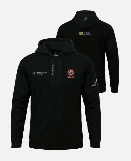 Derry Camogie TEASRA Half Zip Hoodie (Black)