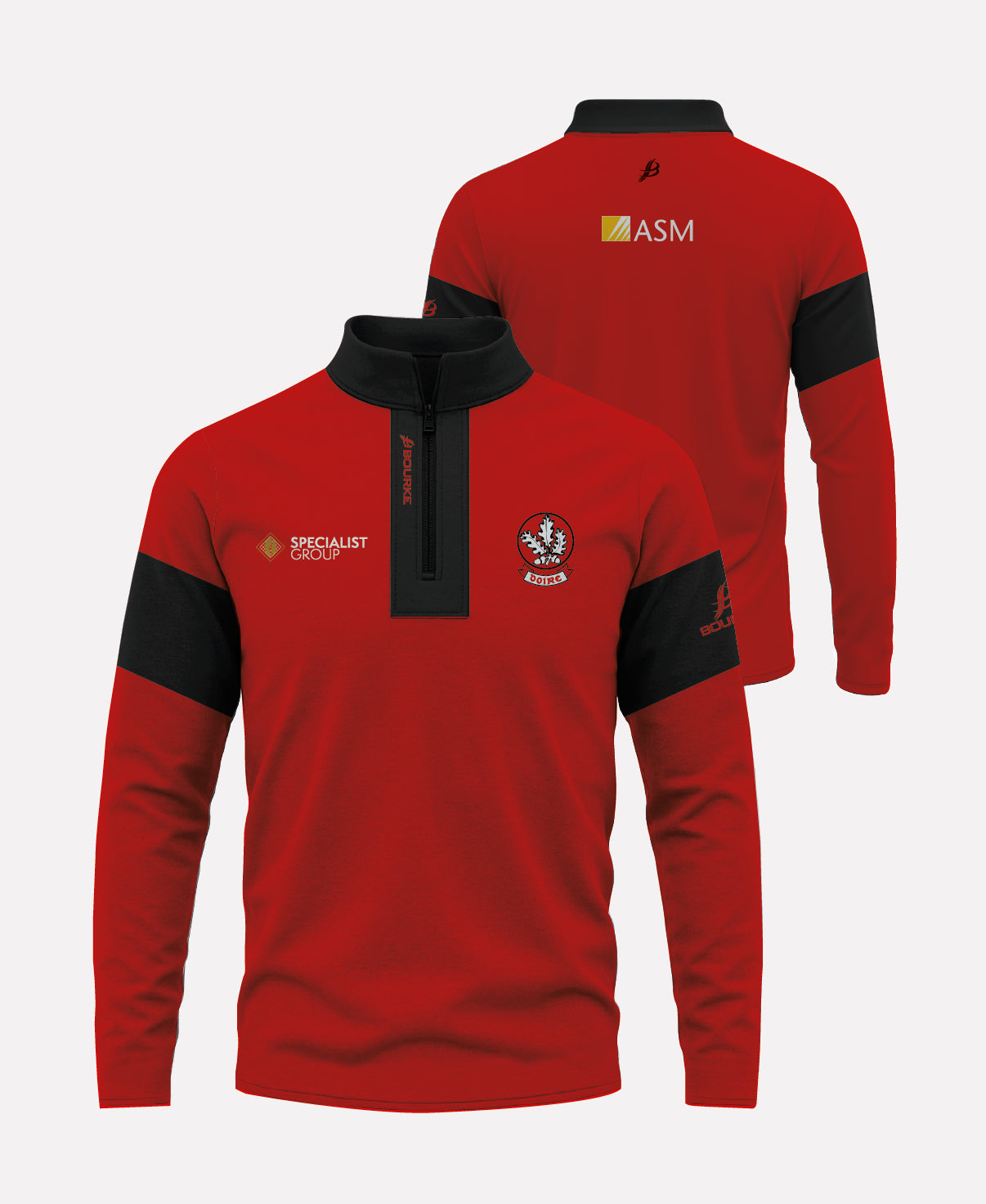 Derry Camogie TEASRA Half Zip (Black/Red)