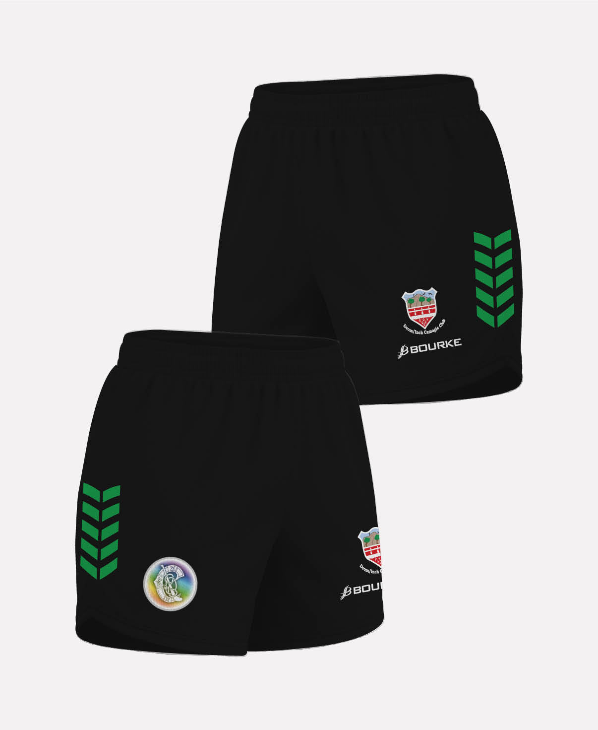 Drom & Inch Camogie CORE Shorts (Black/Green)