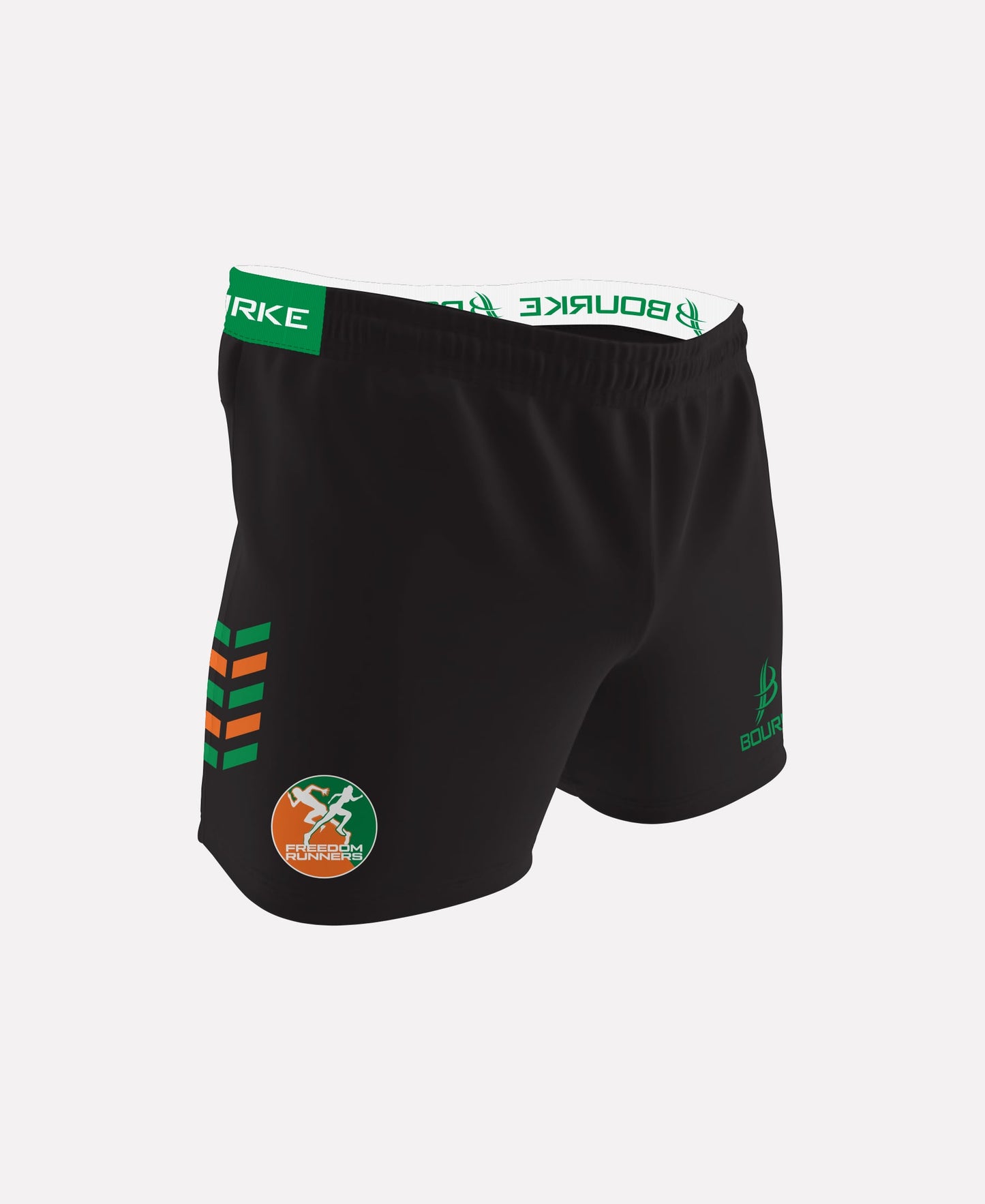 Freedom Runners Flex Shorts (Black/Green/Orange)