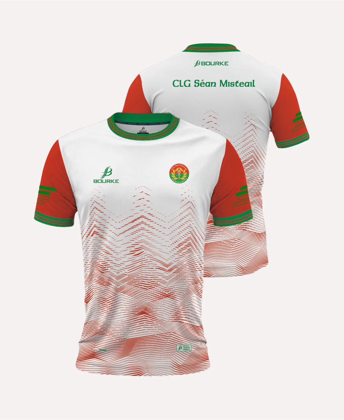 John Mitchels GAA Jersey (White/Red/Green)