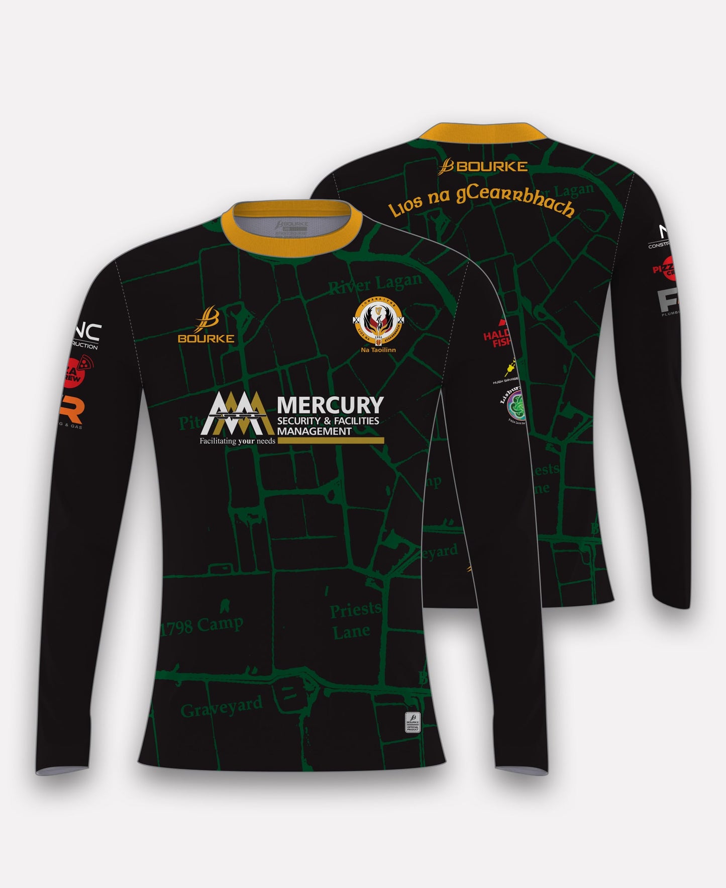 Lisburn Social Hurling Warm Up Crew Neck (Black/Green/Amber)