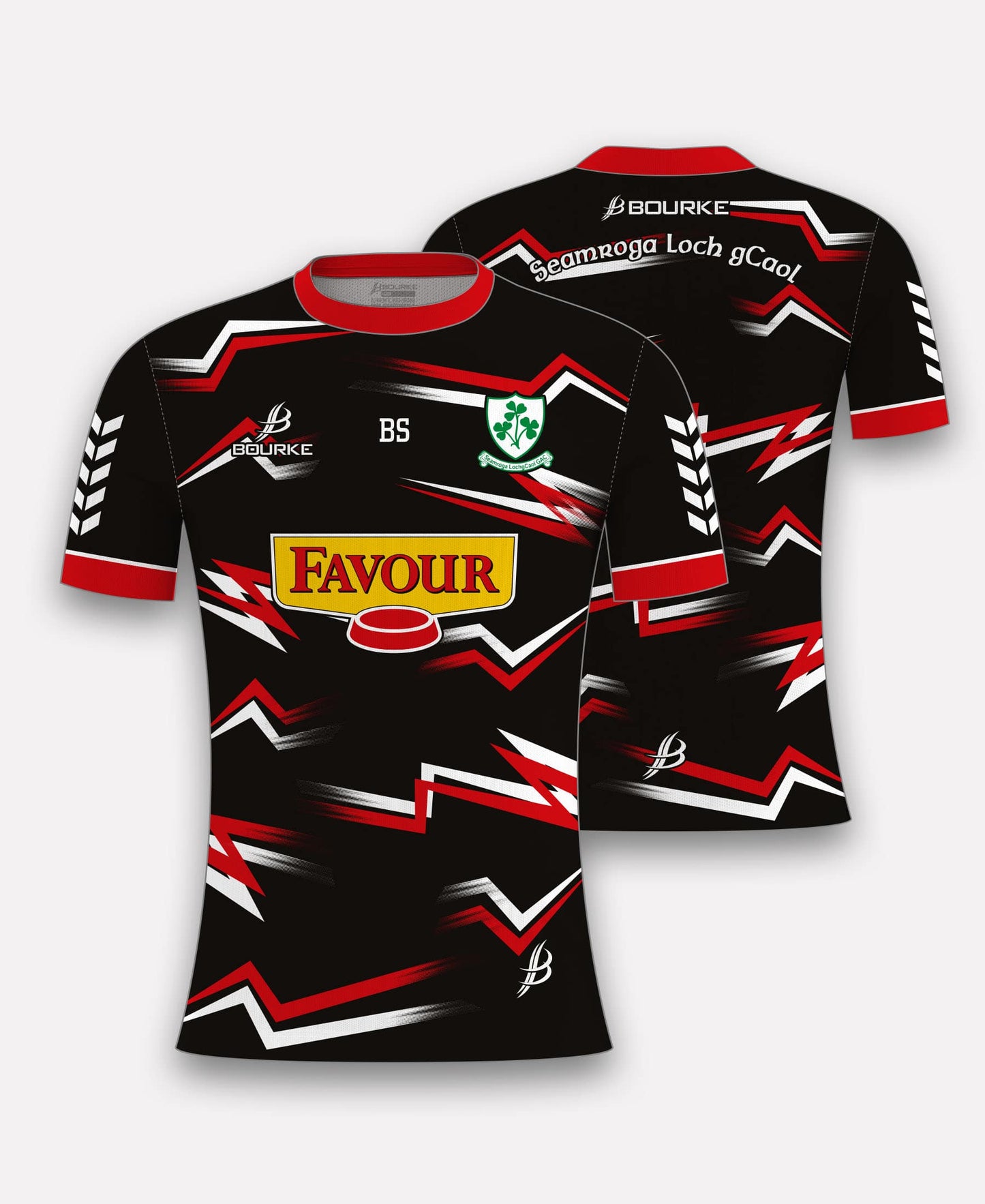 Loughgiel Shamrocks Training Jersey (Black/Red)