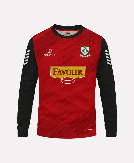 Loughgiel Shamrocks Warm Up Crew Neck (Red/Black)