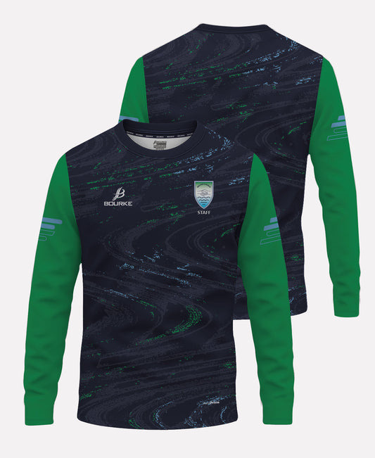 Malone College Belfast STAFF Training Warm Up Crew Neck 26/27 (Navy/Green)