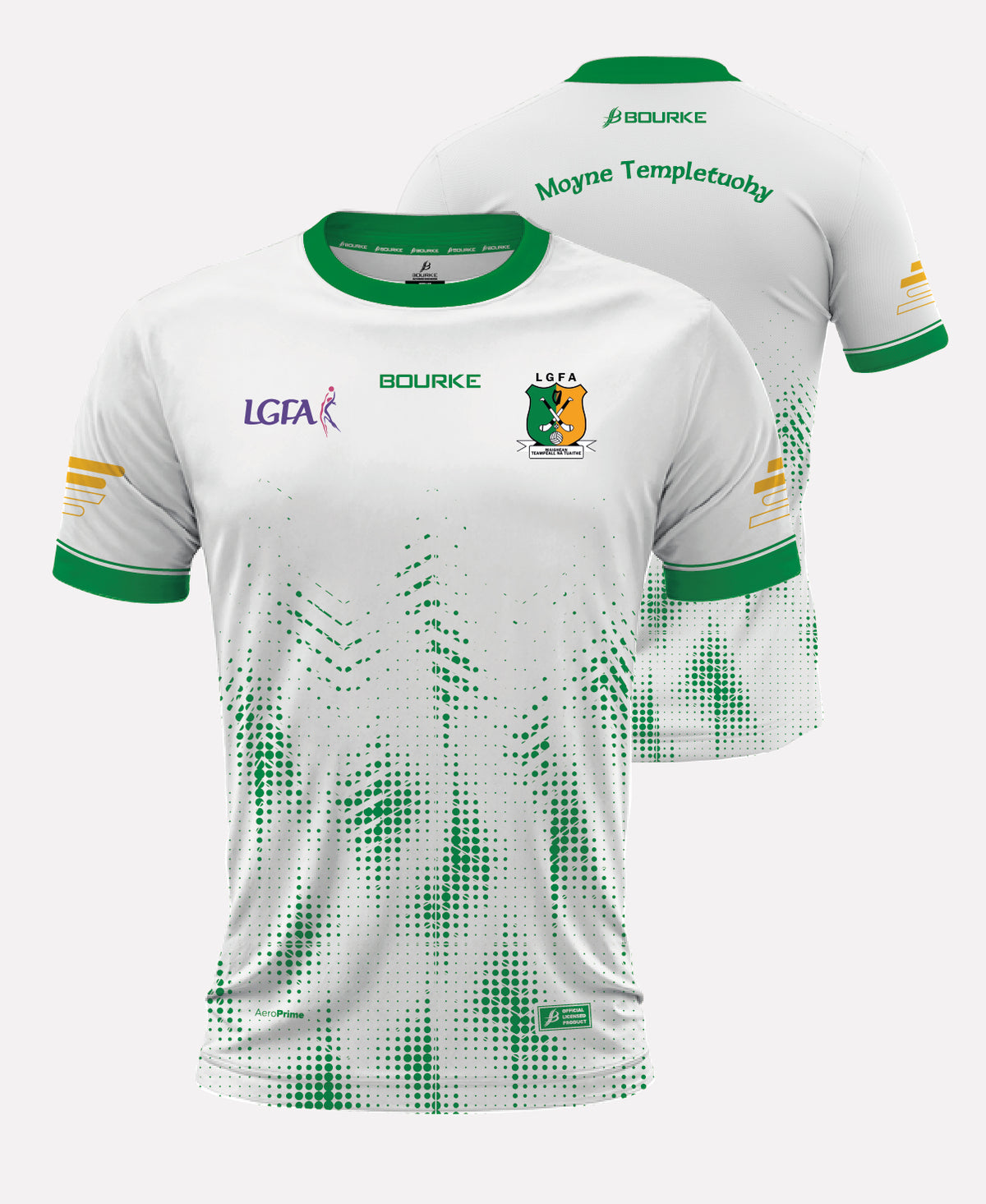 Moyne Templetuohy LGFA Training Jersey 26/27 (White/Green/Amber)