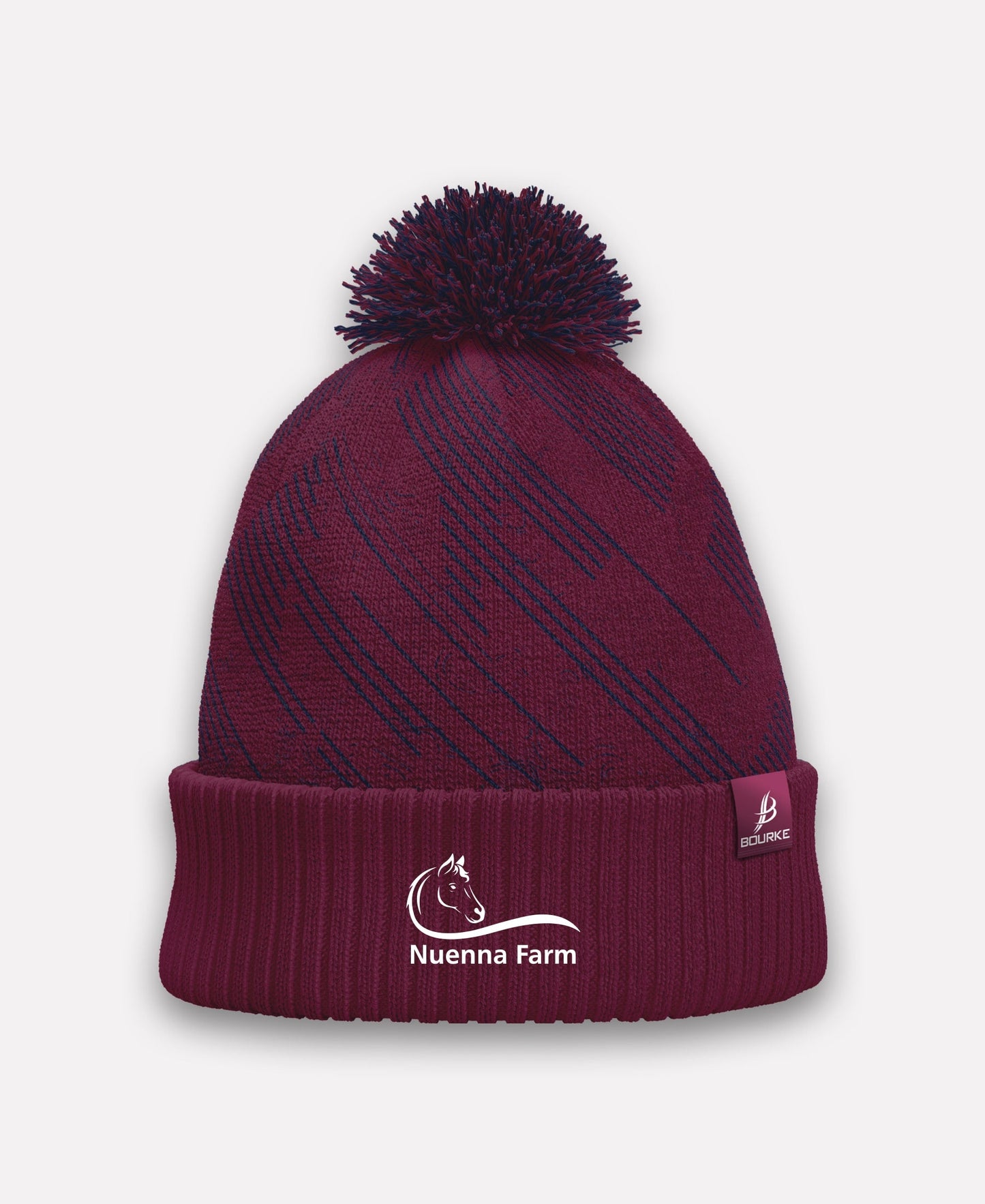 Nuenna Farm Equestrian Centre BARR Bobble Hat (Navy/Maroon)