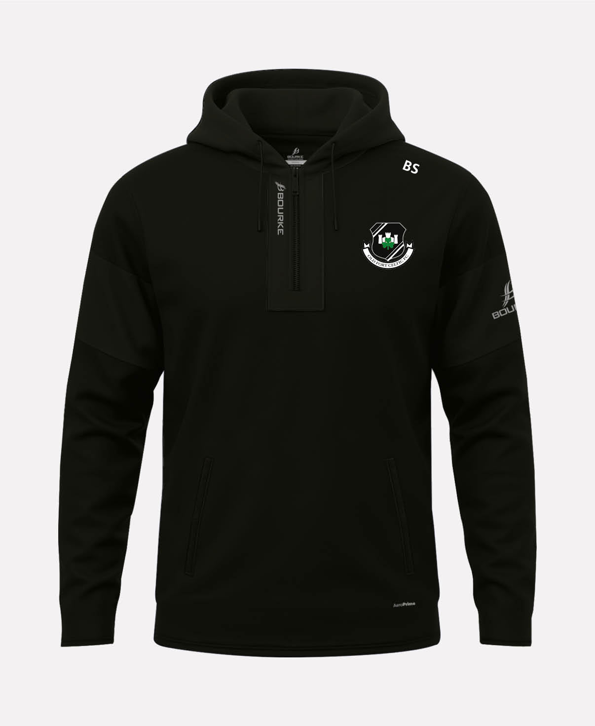 Old Fort Celtic FC TEASRA Half Zip Hoodie (Black)