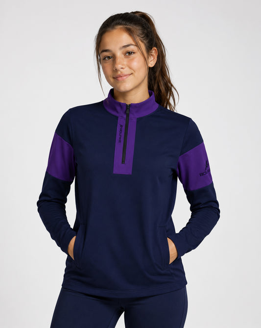TEASRA Adult Half Zip (Navy/Purple)