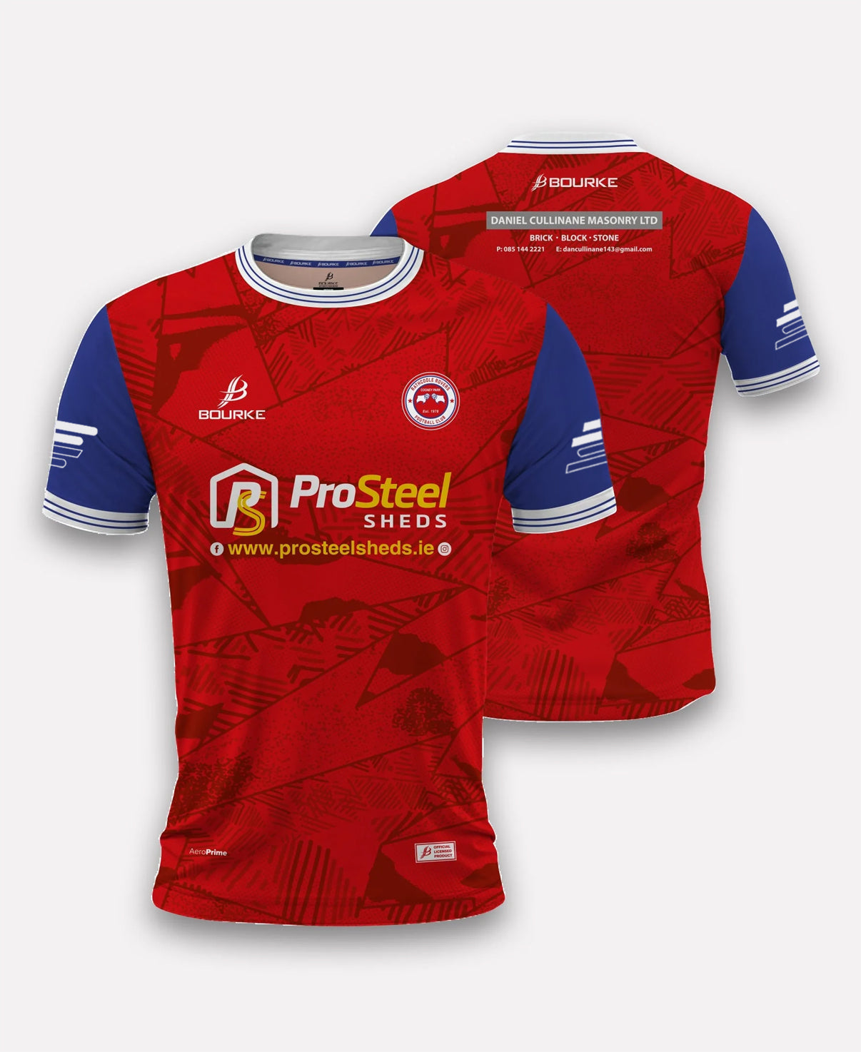 Rathcoole Rovers FC U15 HOME Jersey (Red/Blue)