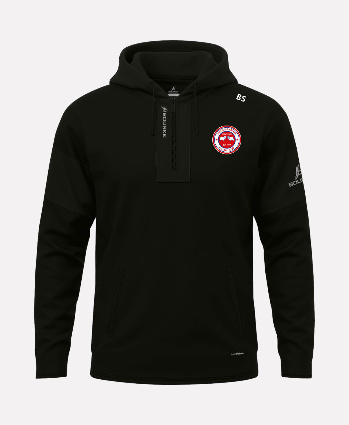 Rathcoole Rovers FC TEASRA Half Zip Hoodie (Black)