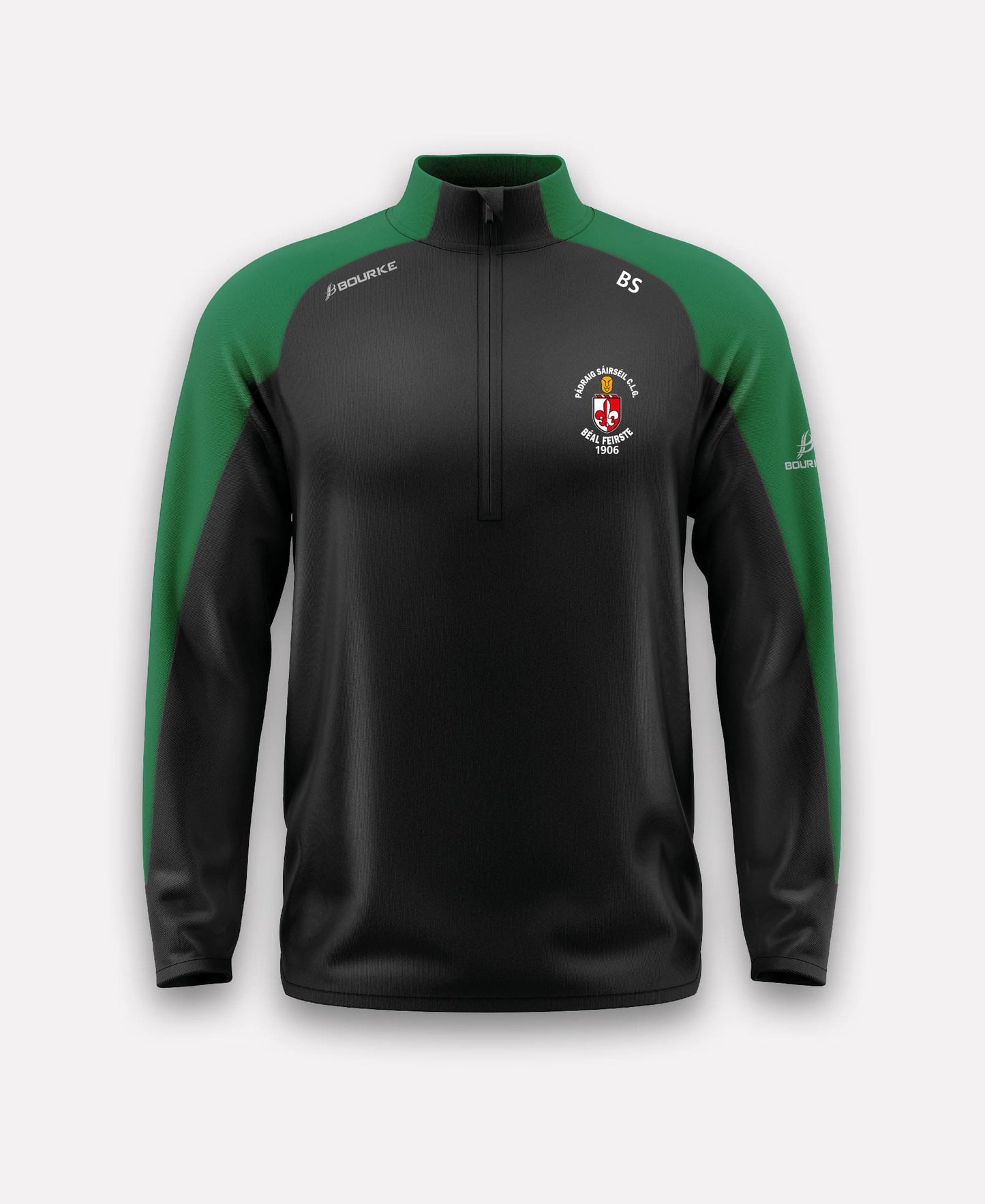 Sarsfields GAA Belfast FORTIS Half Zip (Black/Green)