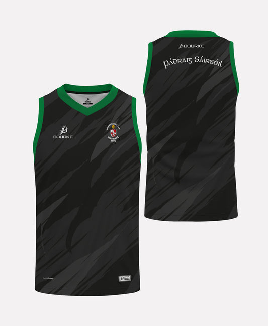 Sarsfields GAA Belfast Singlet 2025/26 (Black/Green)