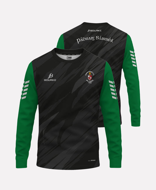 Sarsfields GAA Belfast Warm Up Crew Neck 2025/26 (Black/Green)