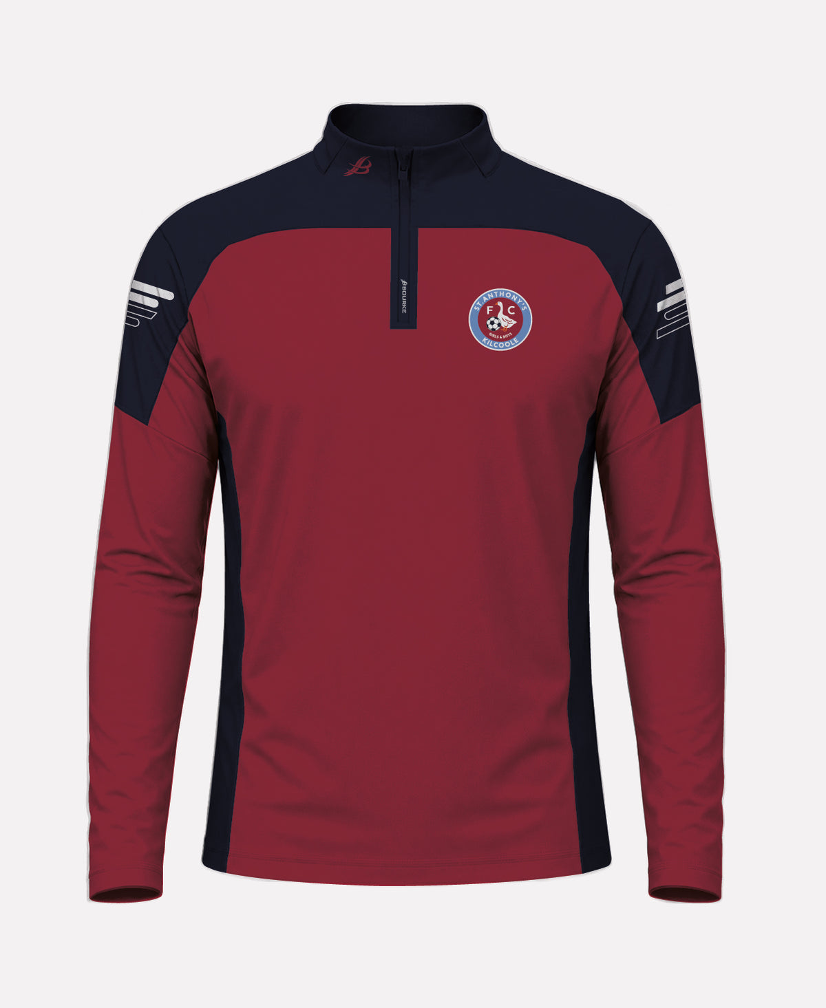 St Anthonys FC SORA Half Zip (Navy/Maroon)