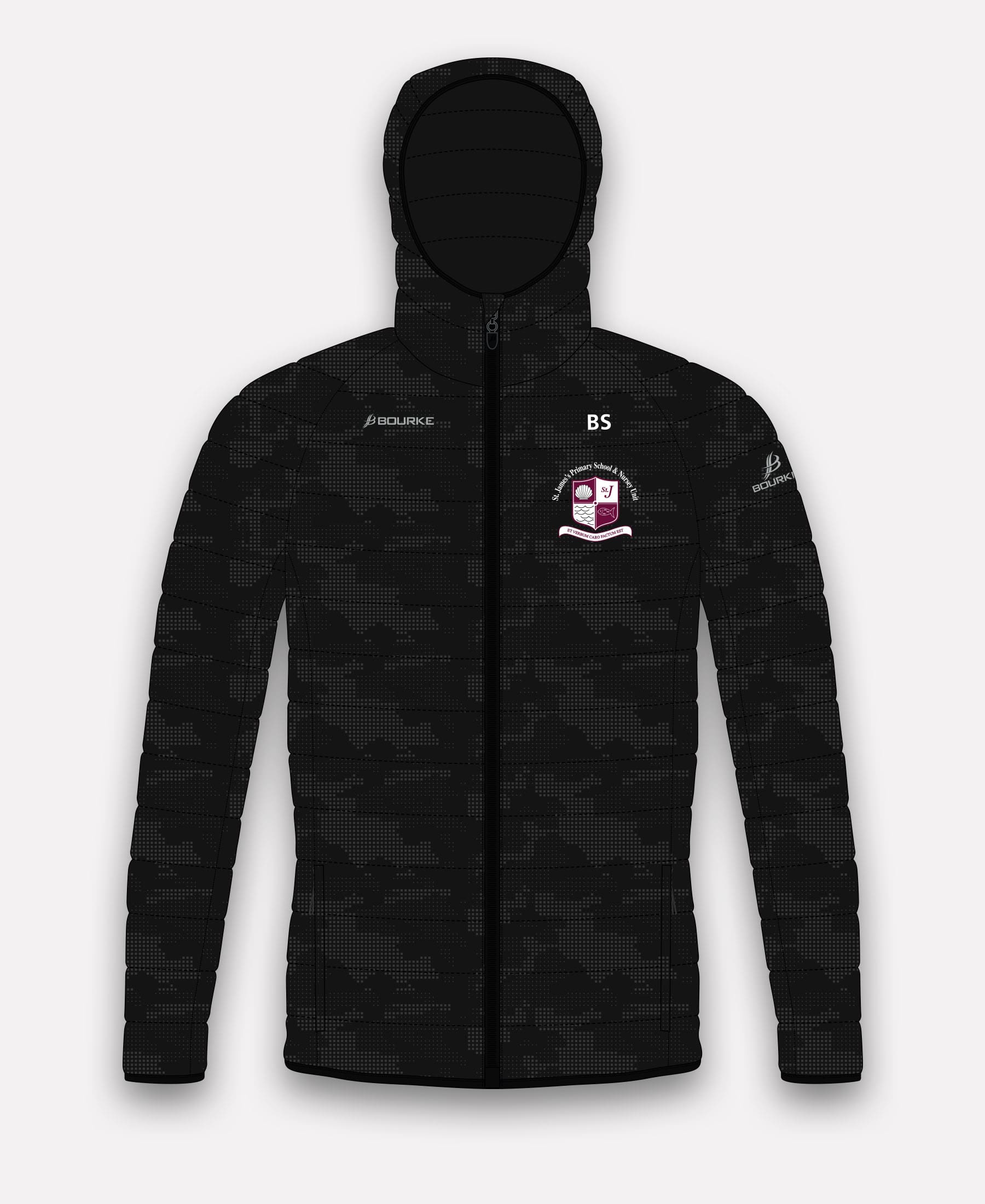 St James PS Rathcoole Staff Reflective Camo Jacket (Black)