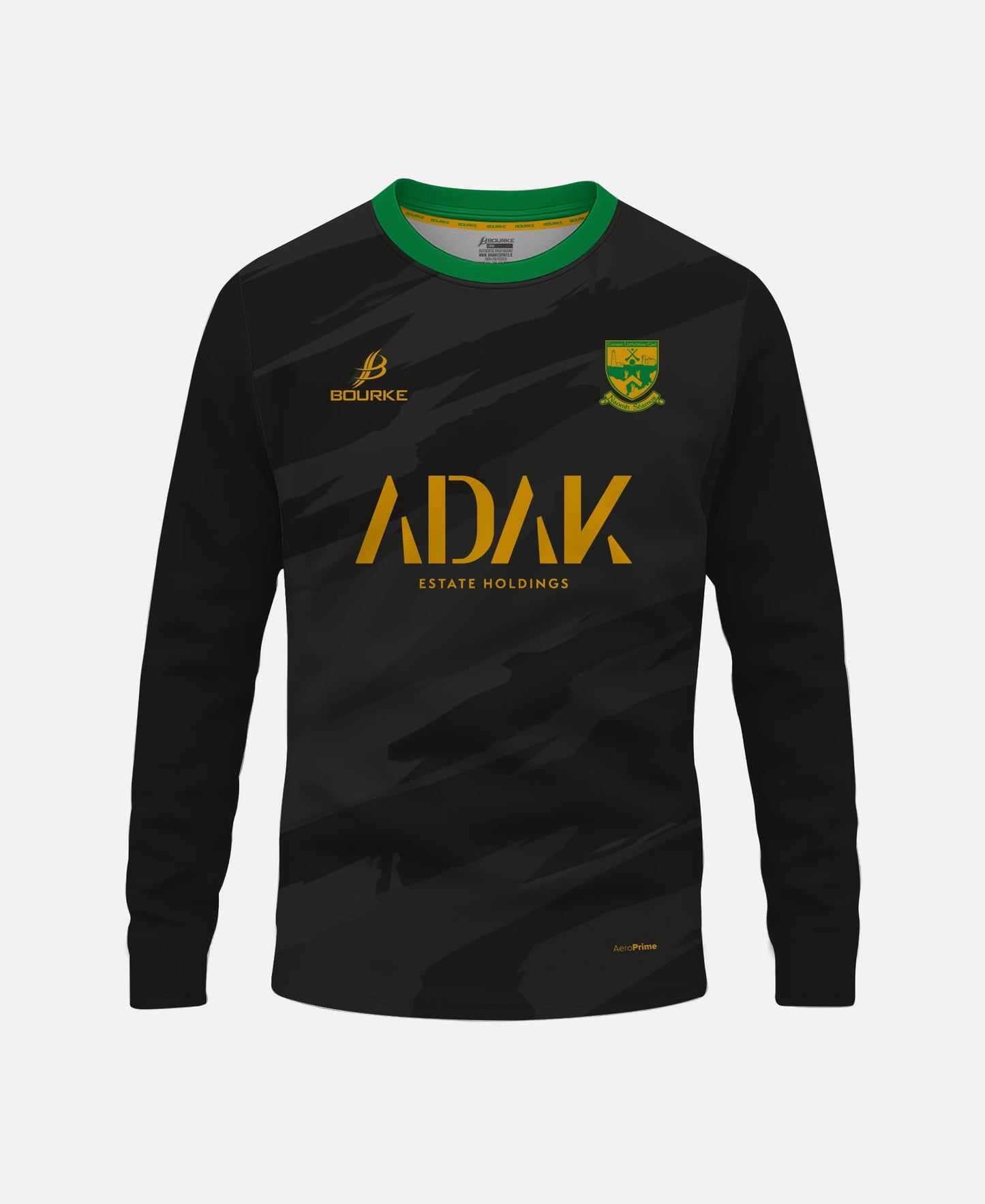 St James GAA Warm Up Crew Neck (Black/Green/Amber)