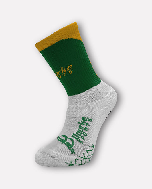 St James GAA Miniz Chevron Socks (Green/Amber)