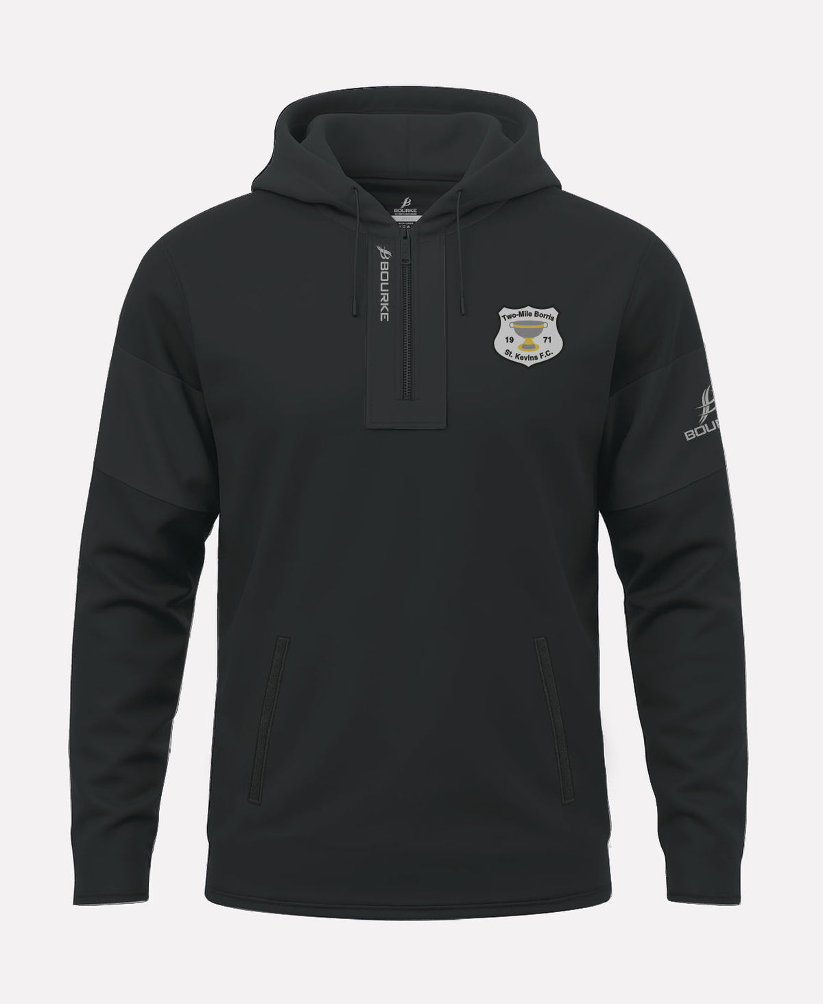 Two Mile Borris St Kevins FC TEASRA Half Zip Hoodie (Black)