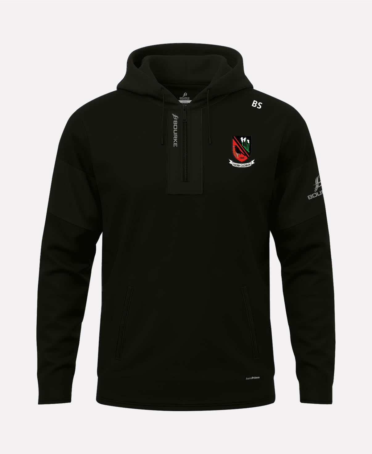 St Kevins GAA TEASRA Half Zip Hoodie (Black)