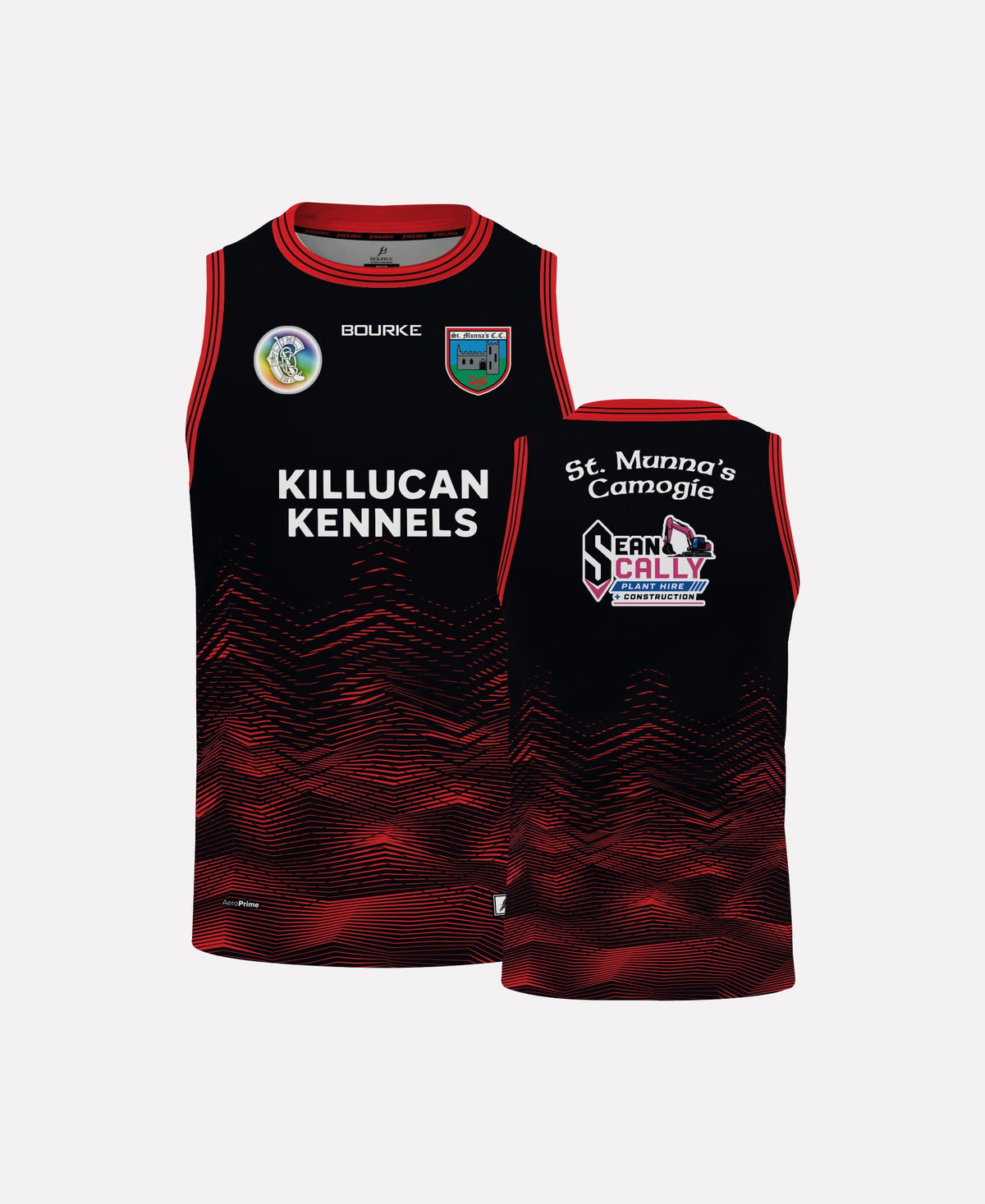St Munnas Camogie Westmeath Training Singlet 2026 (Black/Red/White)