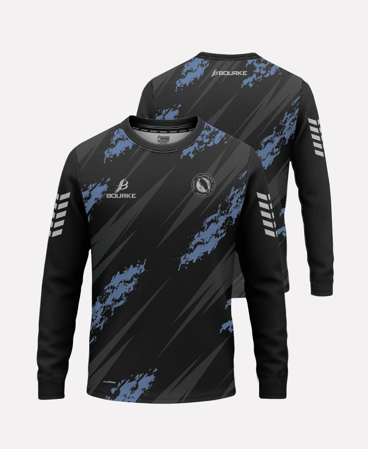 St Peregrines GAA Warm Up Crew Neck (Black/Sky Blue/White)