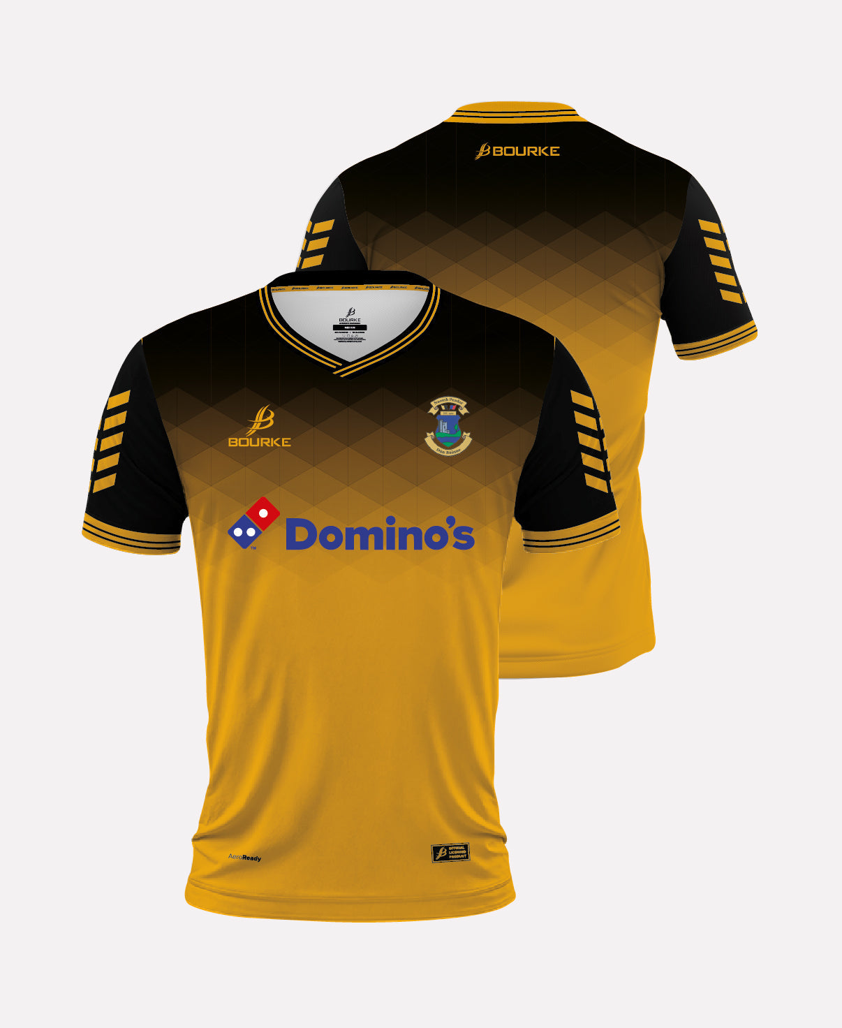 St Peters Dunboyne Football Jersey V-Neck (Amber/Black)