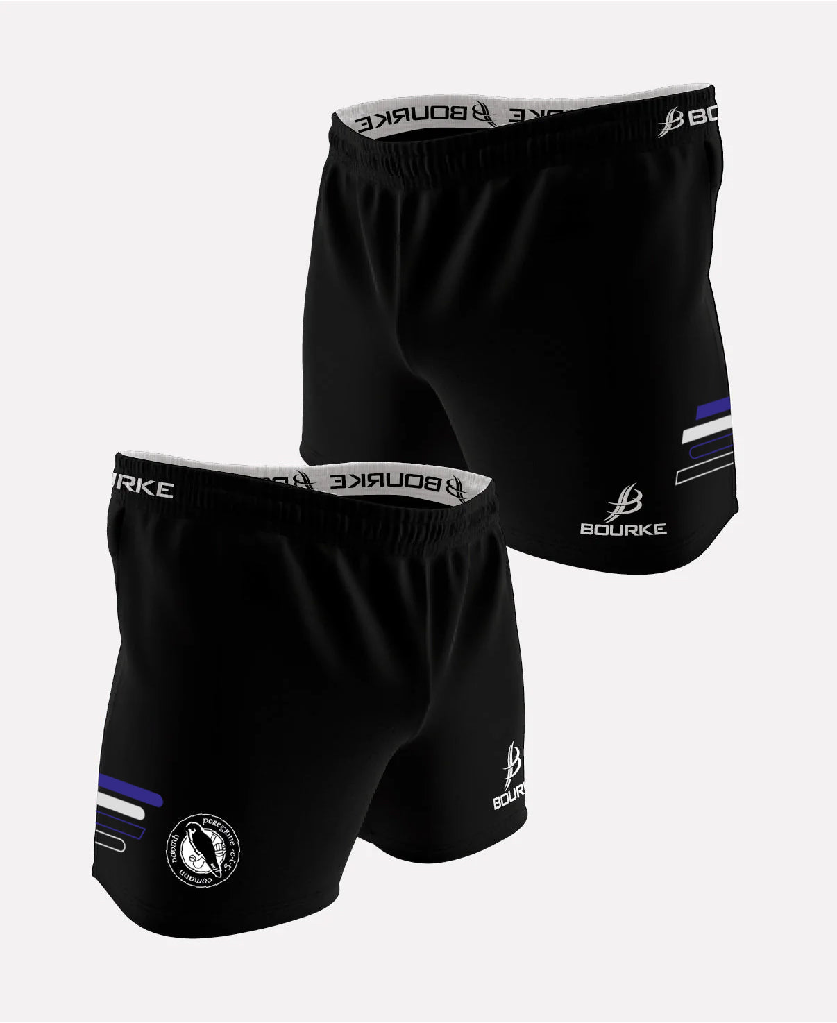 St Peregrines GAA Flex Shorts (Black/White/Blue)