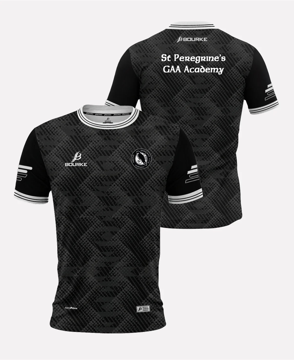 St Peregrines GAA Training Jersey (Black/White)