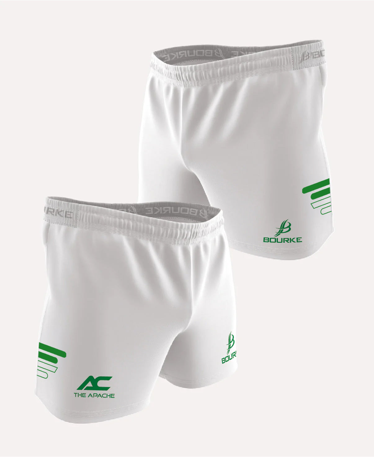 Team Cacace Flex Shorts (White/Green)