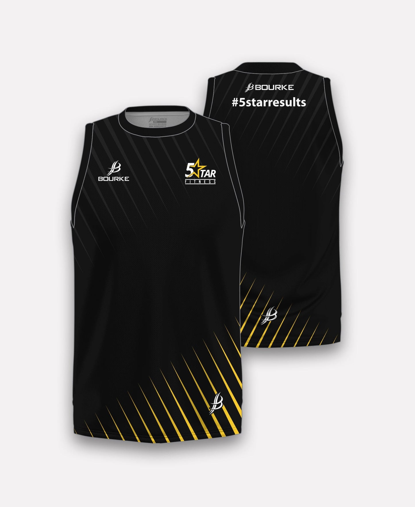 5 Star Fitness Singlet (Black/Amber)