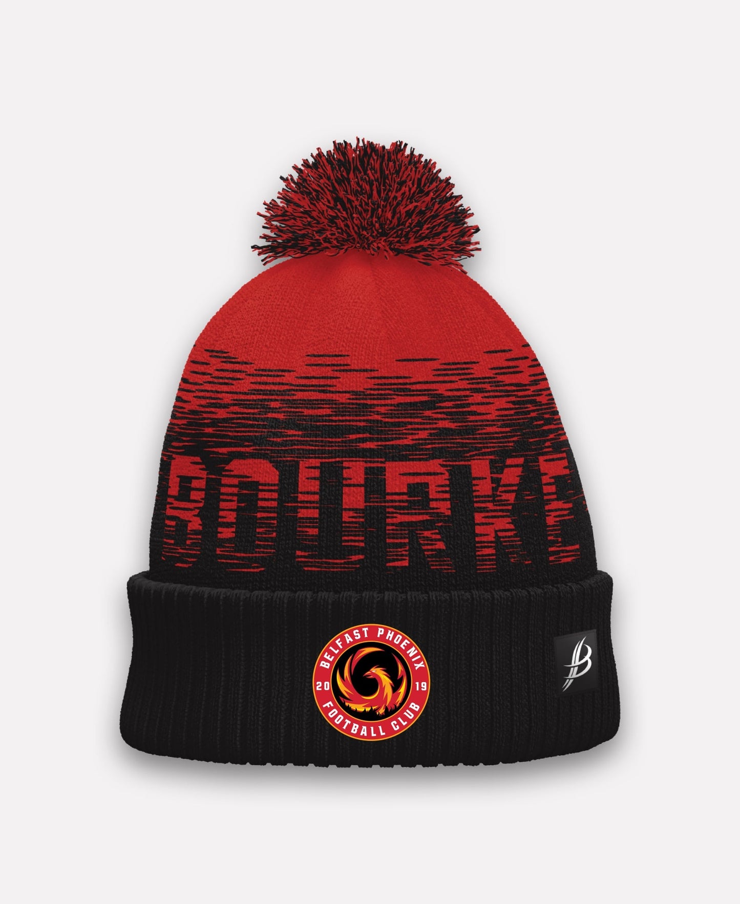 Belfast Phoenix FC TACA Fleece Lined Bobble Hat (Red/Black)