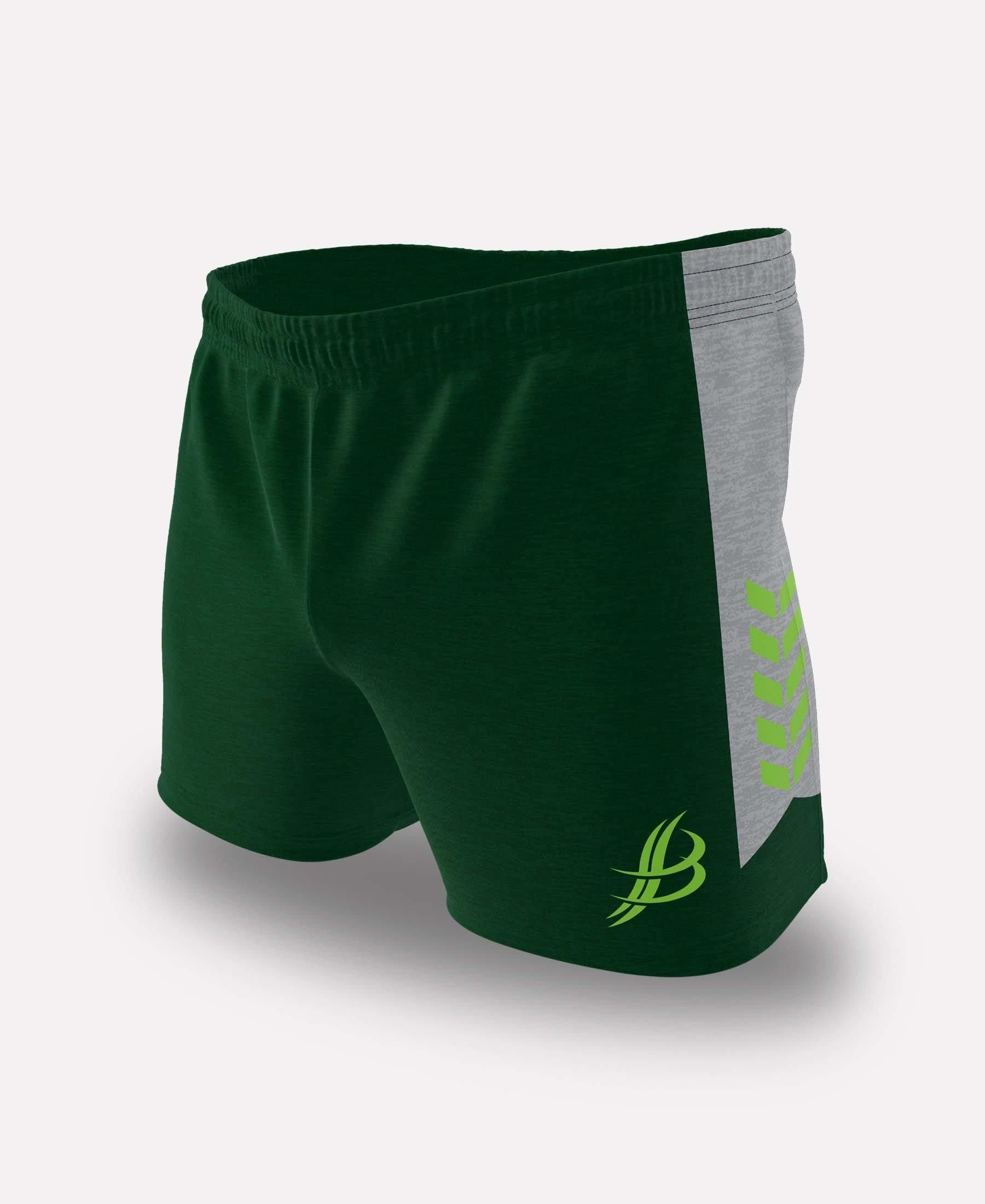 BUA20 Shorts (Aussie Green/Grey/Lime Green) - Bourke Sports