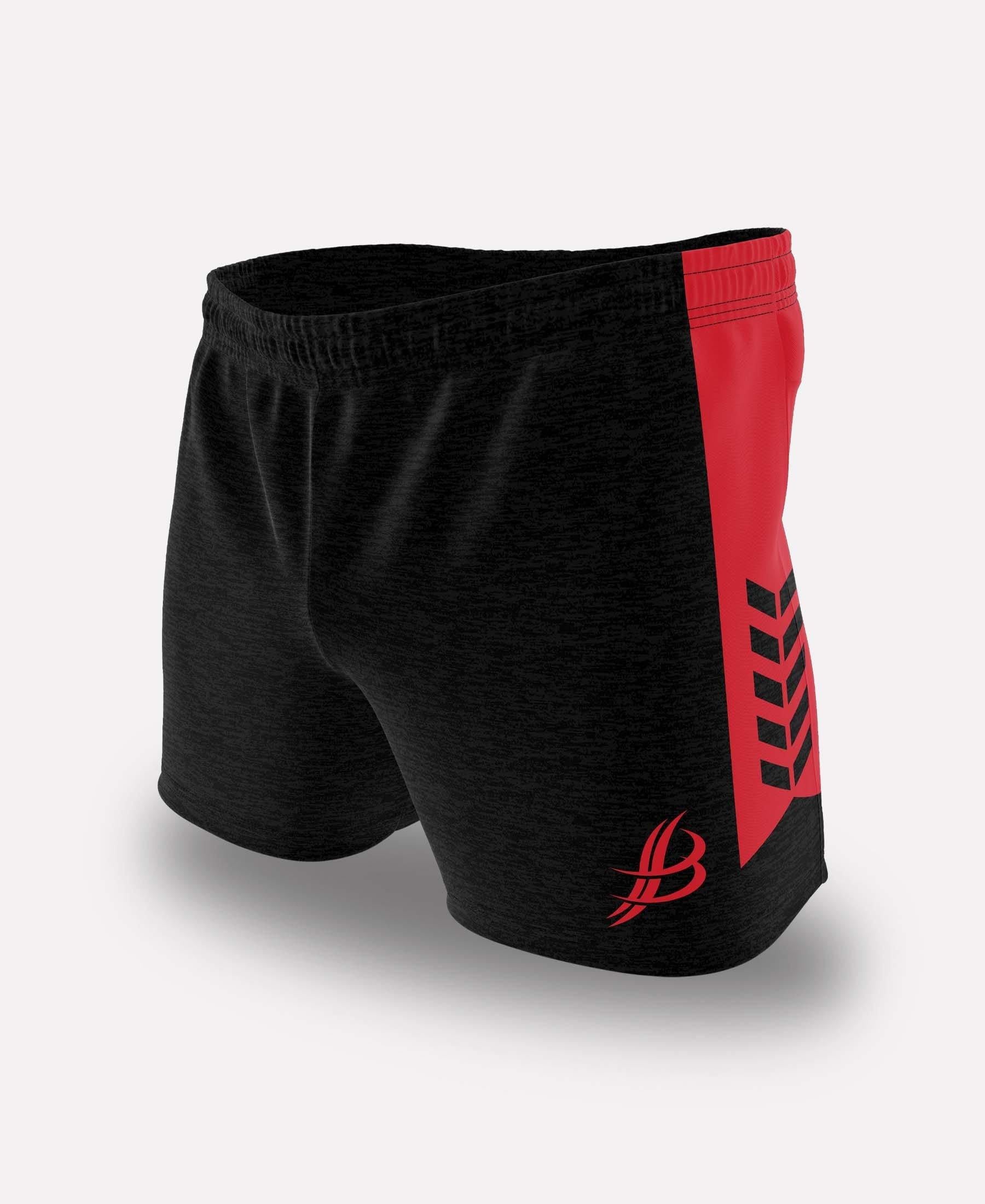 BUA20 Shorts (Black/Red) - Bourke Sports