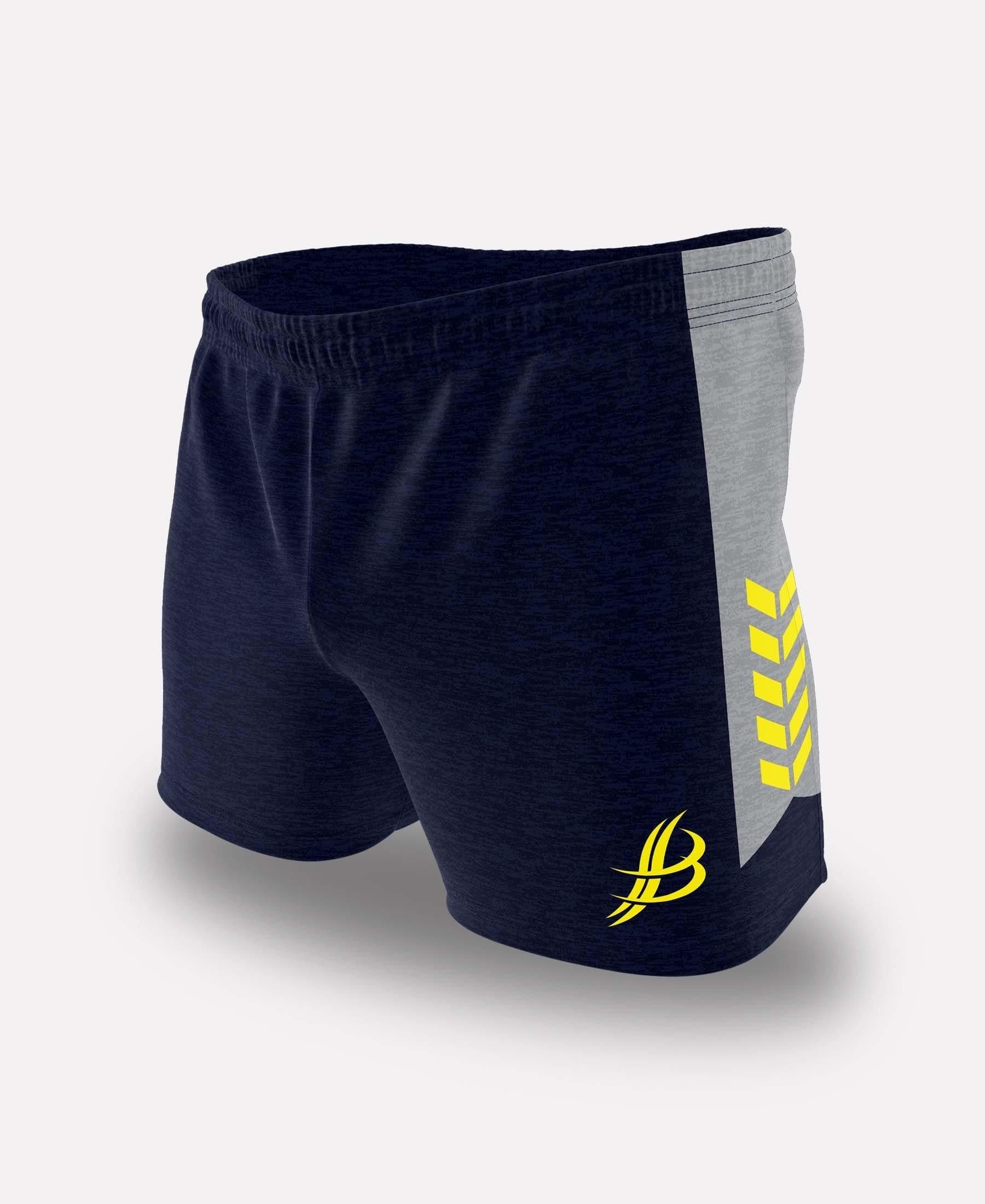 Bua20 Kids Shorts Navy/Grey/Lemon - Bourke Sports Limited