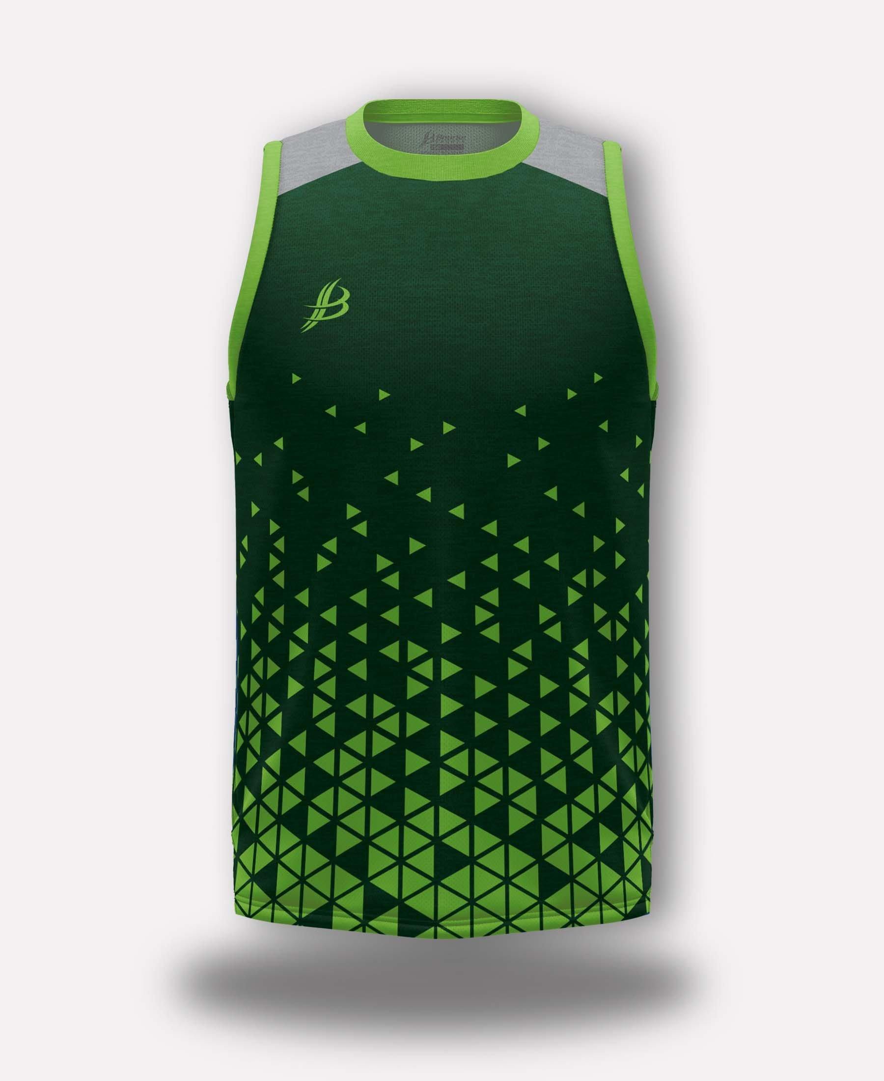 BUA20 Adult Singlet (Aussie Green/Grey/Lime Green) - Bourke Sports Limited