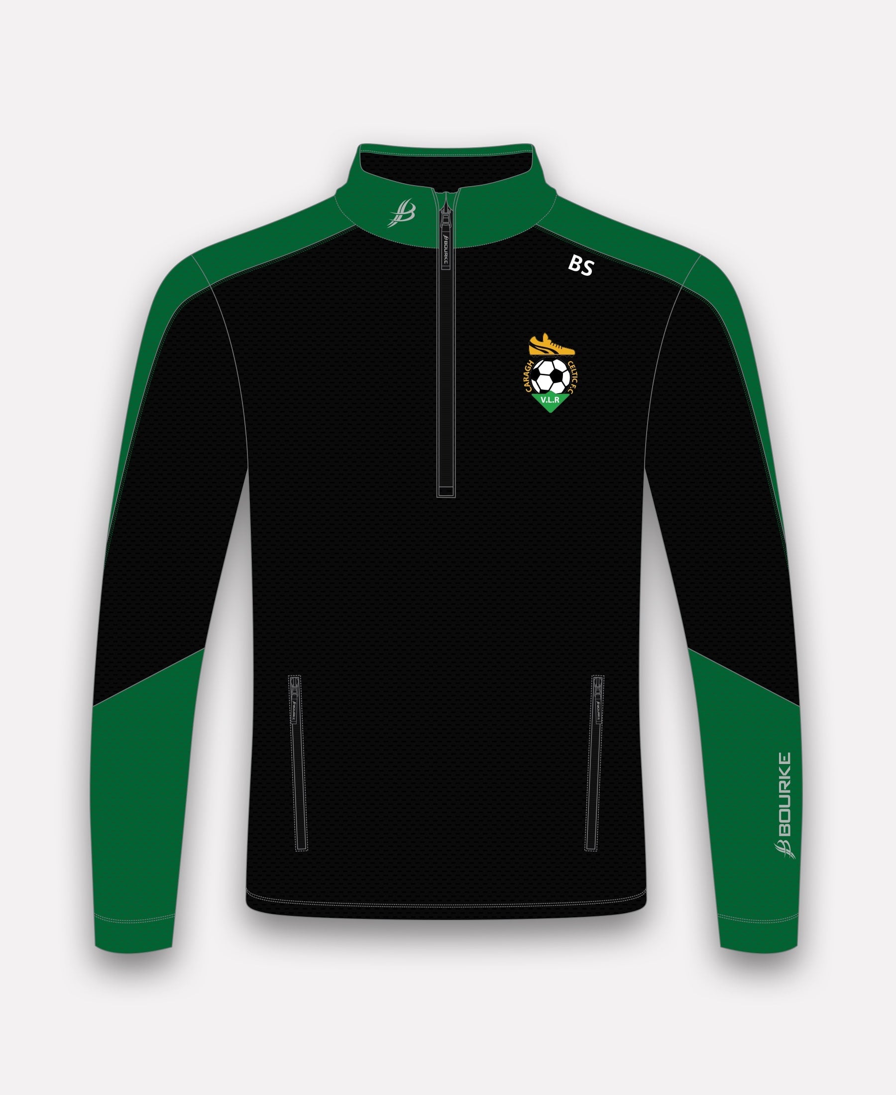 Caragh Celtic FC Croga Half Zip (Black/Green)