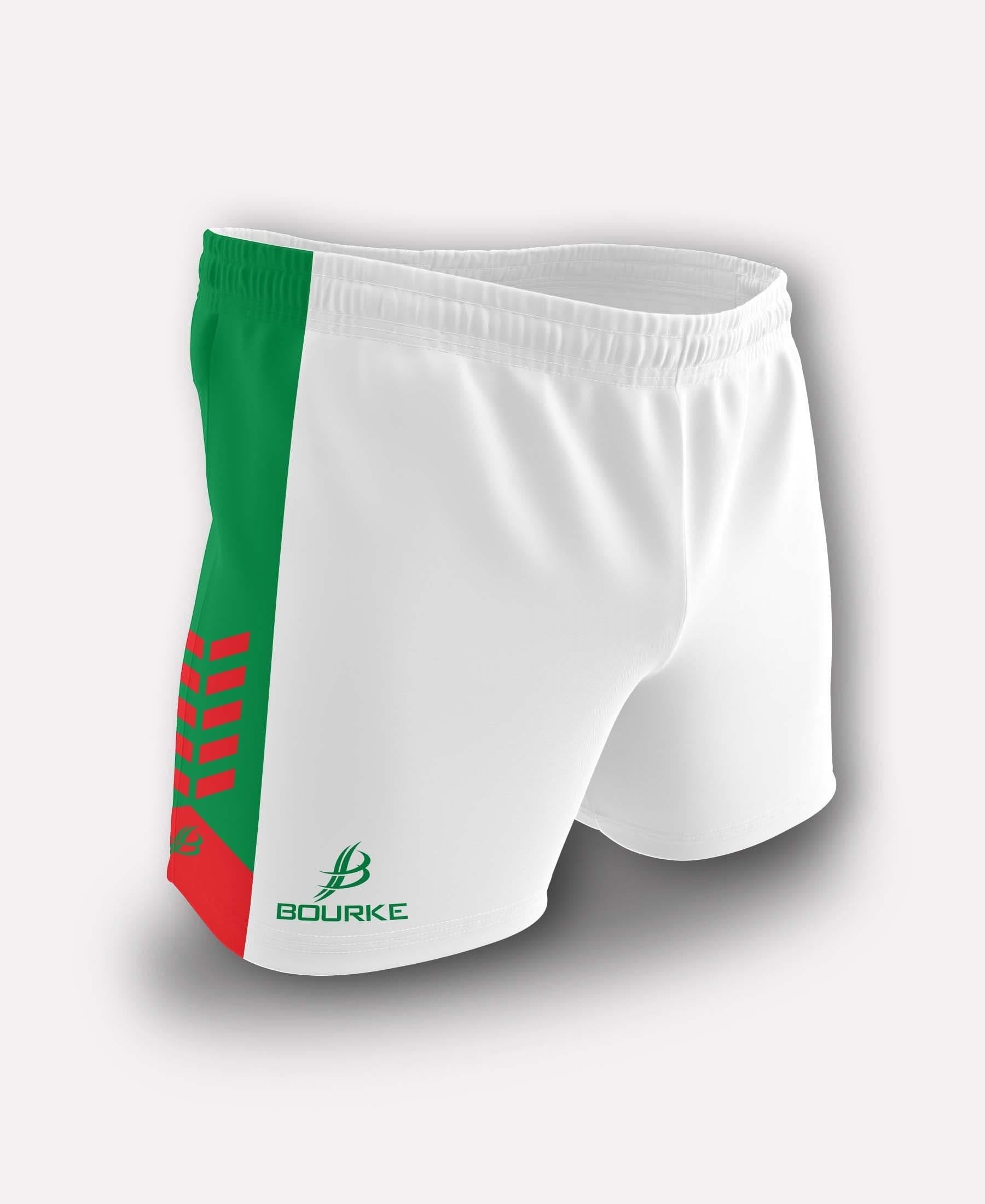 Chevron Adult Shorts (White/Green/Red) - Bourke Sports Limited