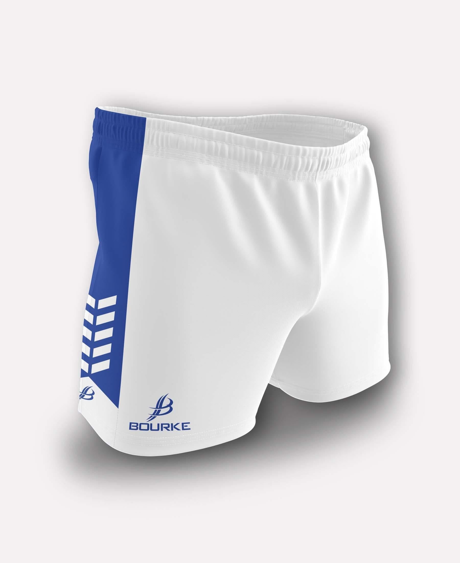 Chevron Adult Shorts (White/Royal) - Bourke Sports Limited