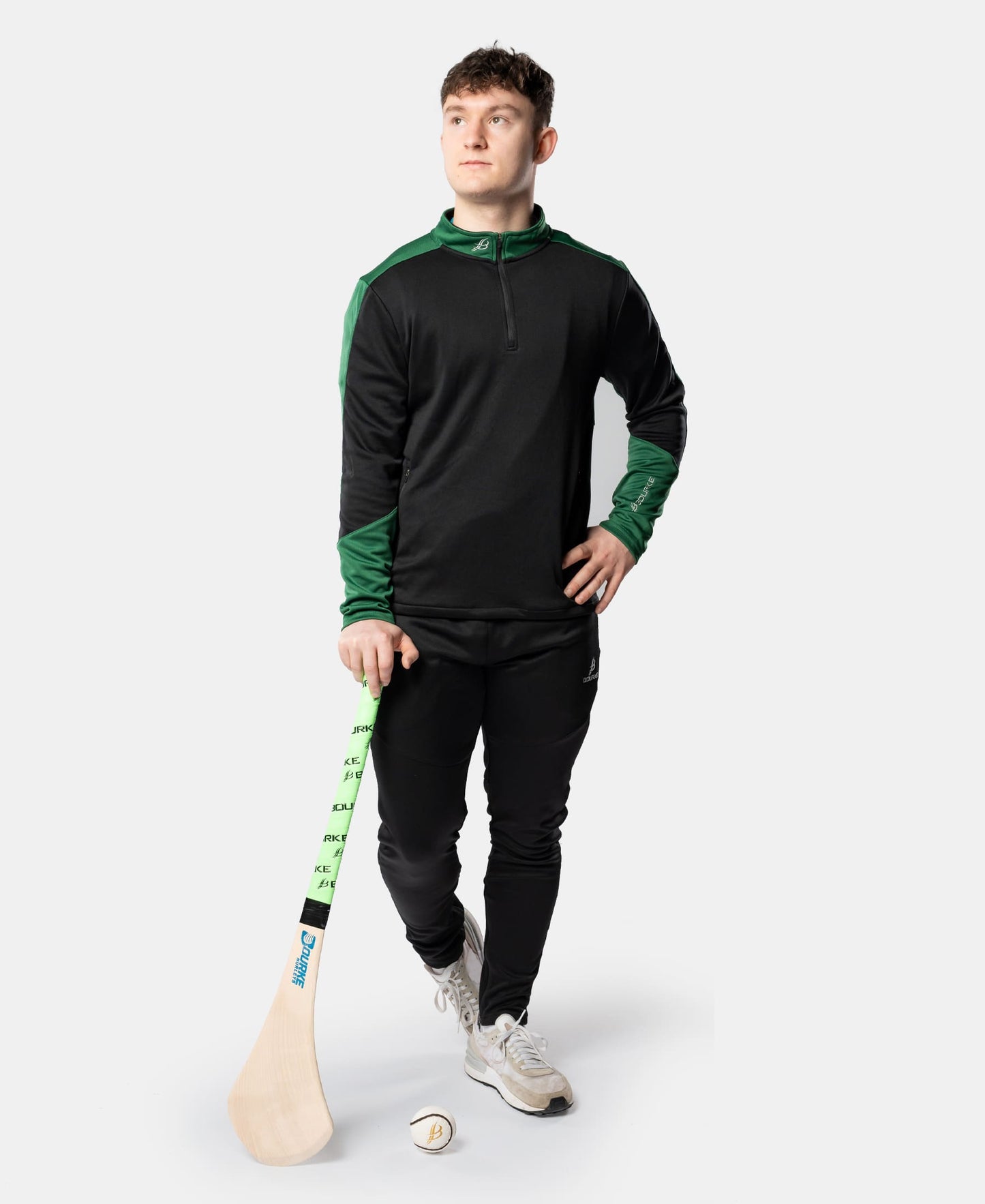 Cróga Adult Half Zip (Black/Green)