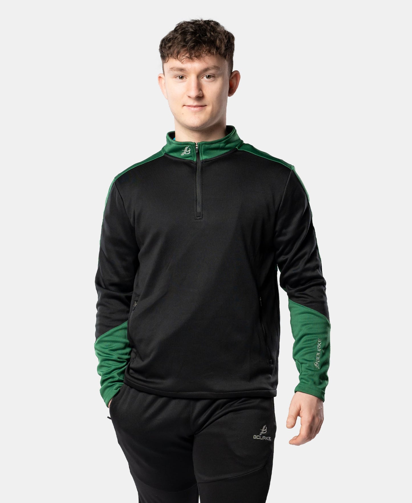 Cróga Adult Half Zip (Black/Green)