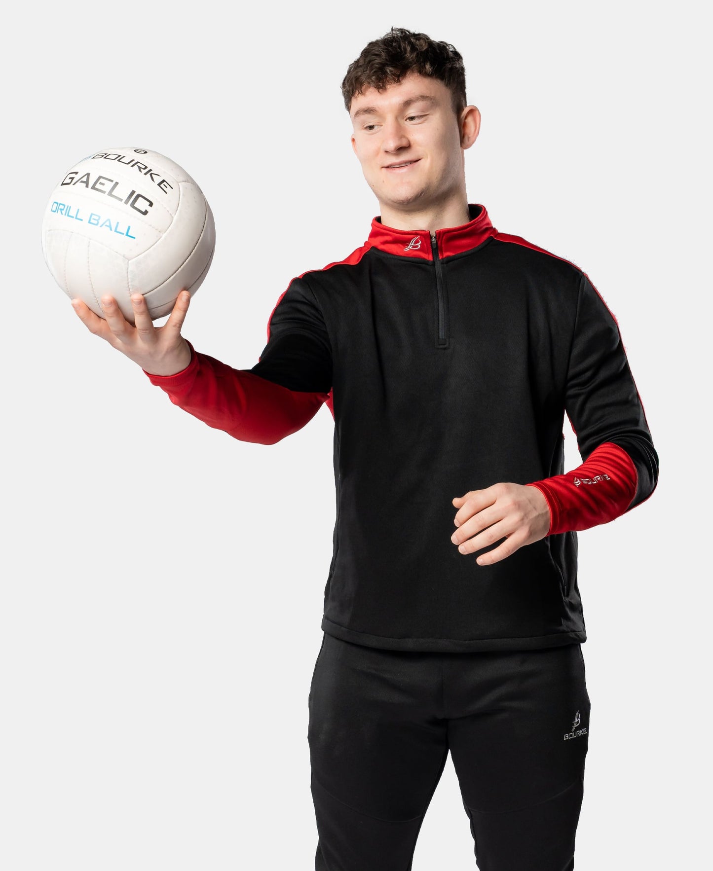 Cróga Adult Half Zip (Black/Red)