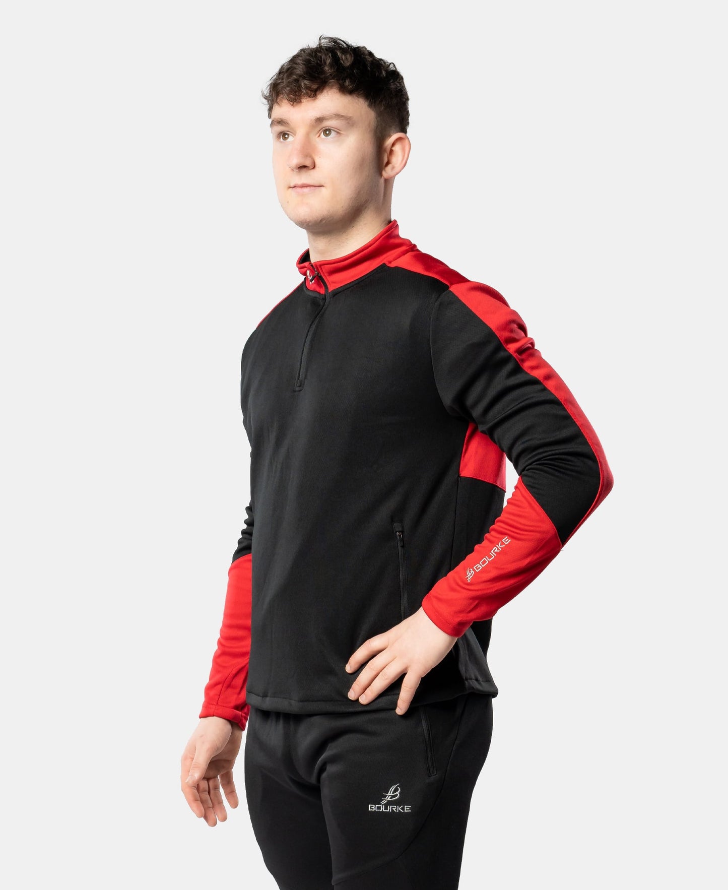 Cróga Adult Half Zip (Black/Red)