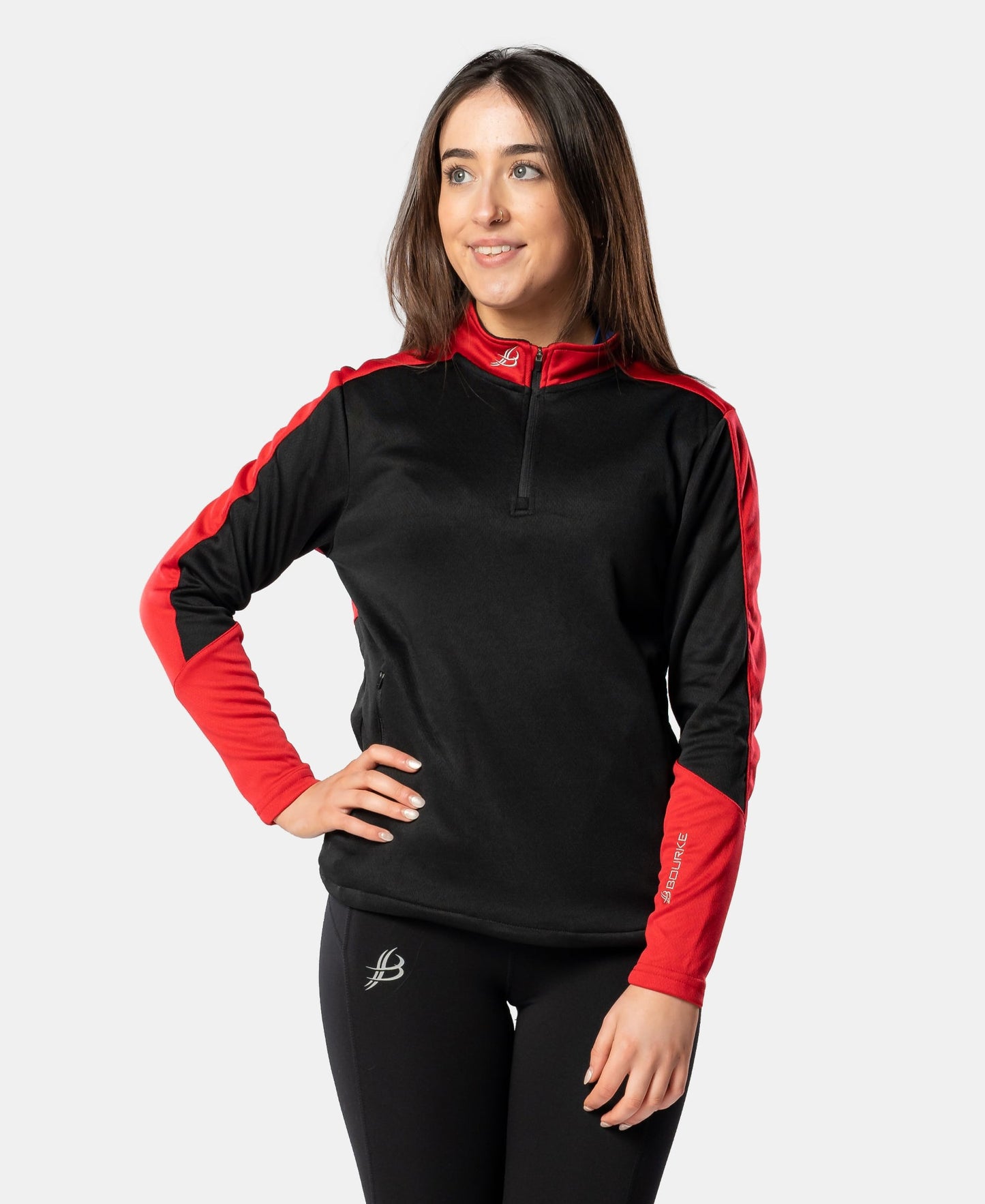 Cróga Adult Half Zip (Black/Red)