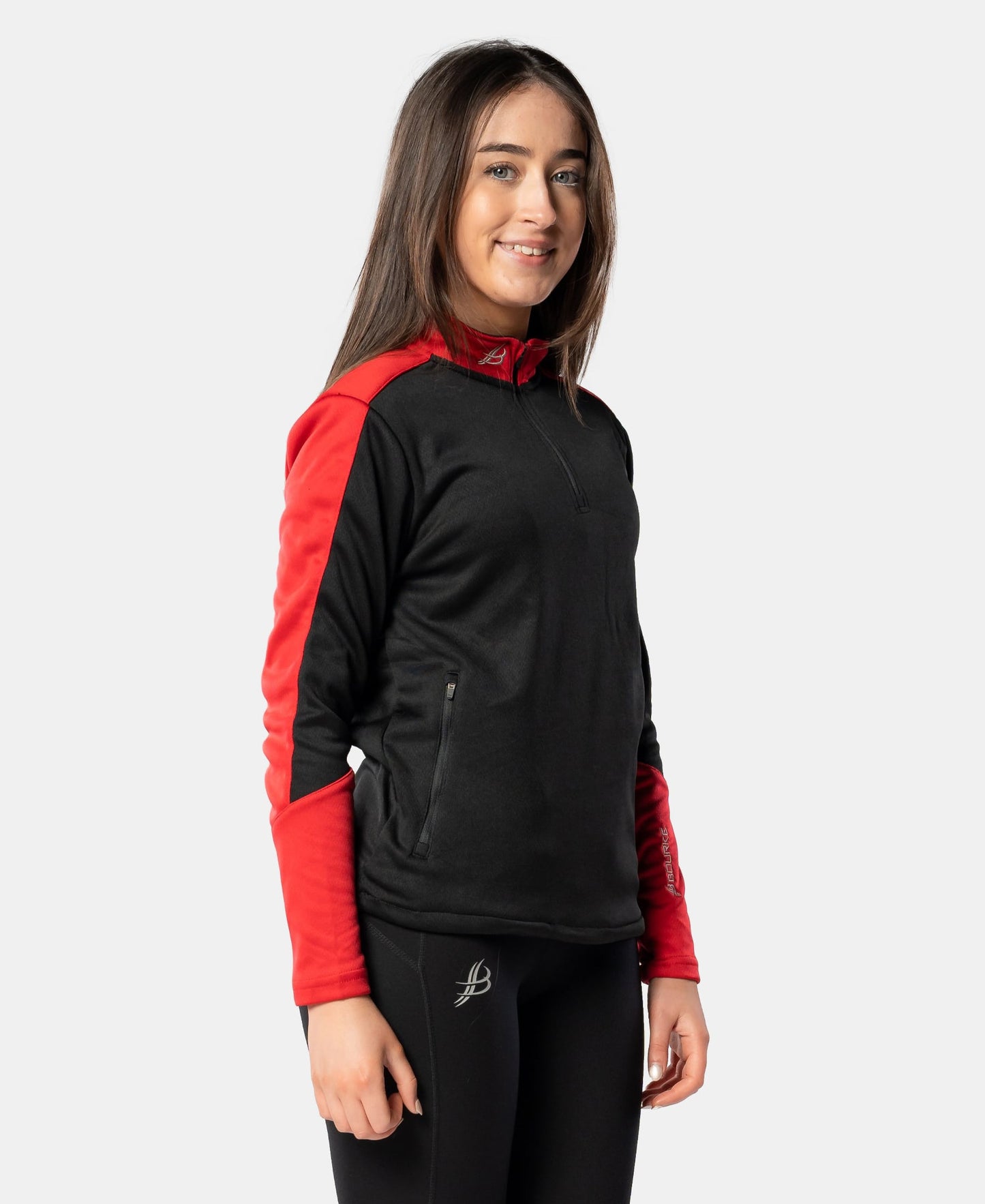 Cróga Adult Half Zip (Black/Red)