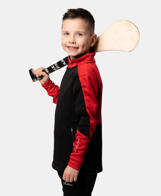 Cróga Kids Half Zip (Black/Red)