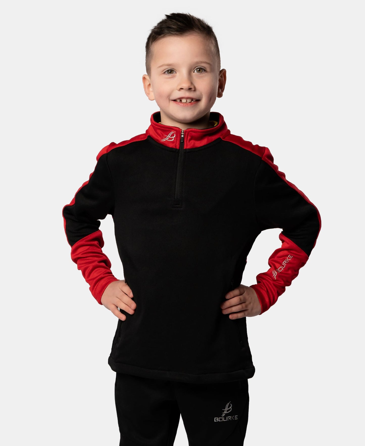 Cróga Kids Half Zip (Black/Red)