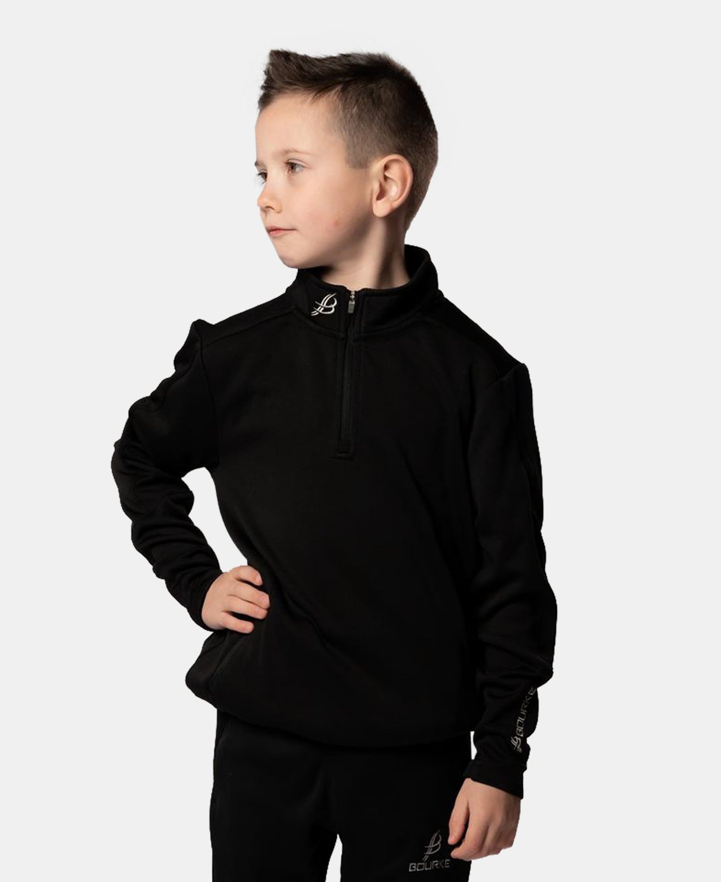 Cróga Kids Half Zip (Black)