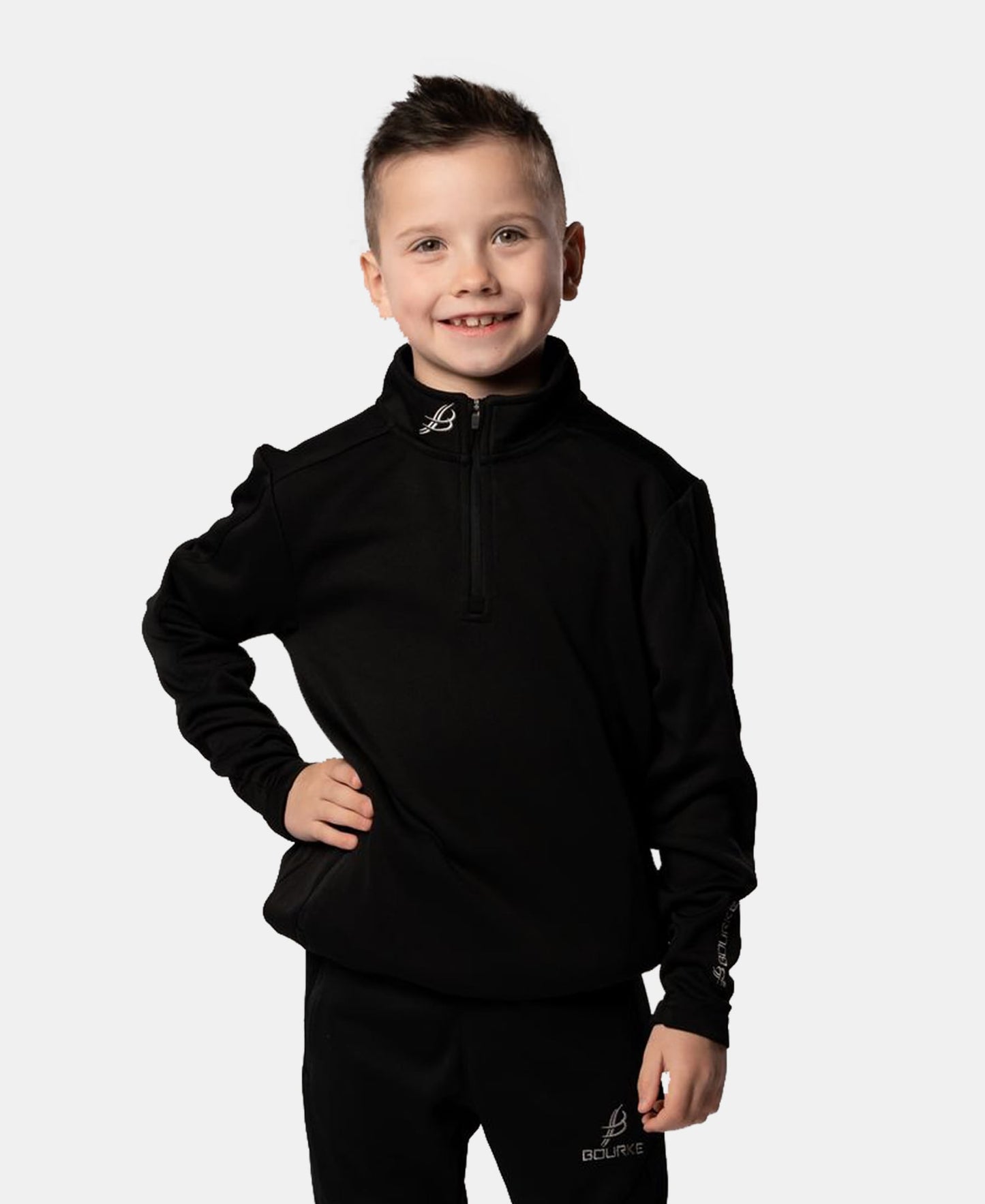 Cróga Kids Half Zip (Black)