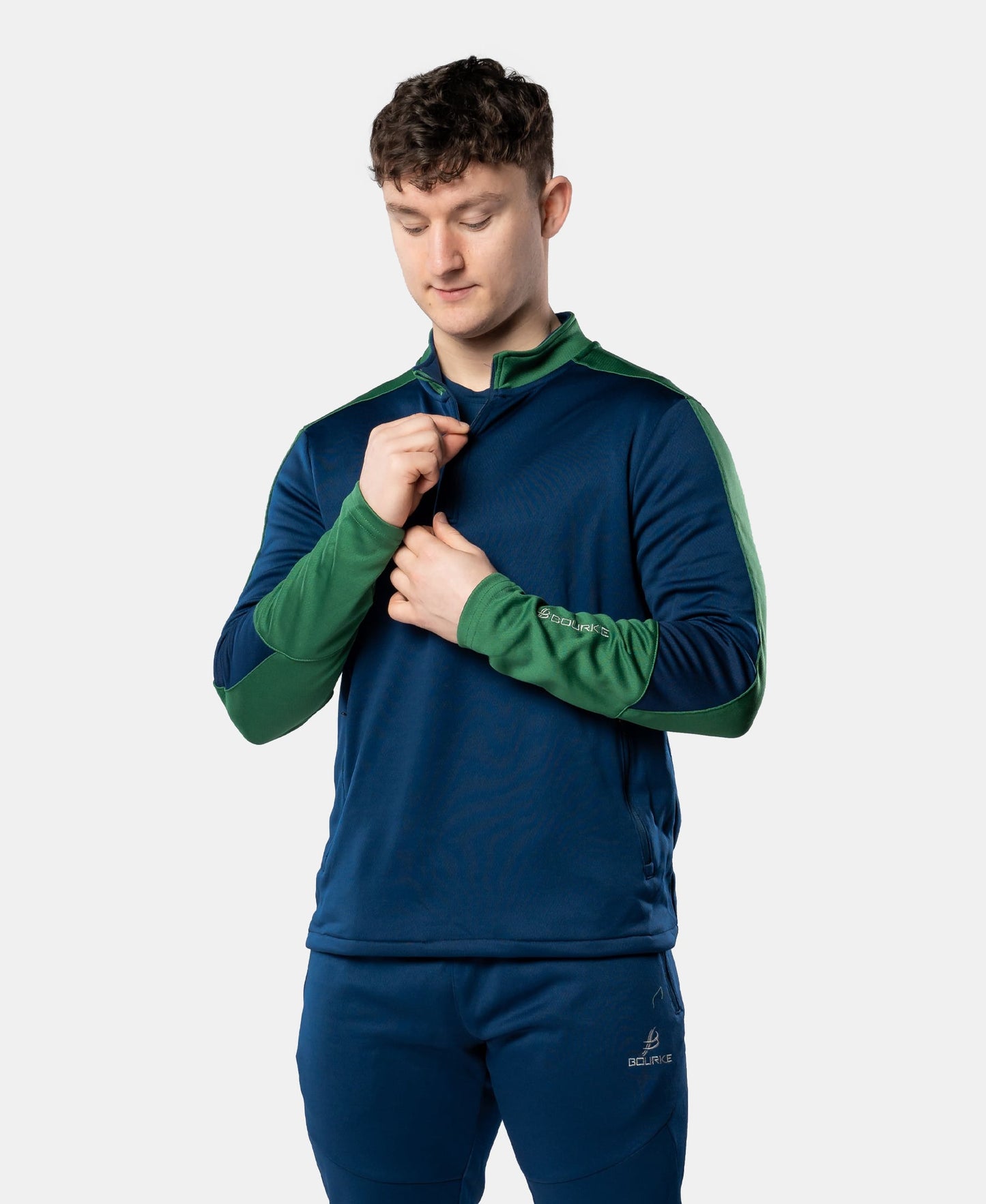 Cróga Adult Half Zip (Navy/Green)